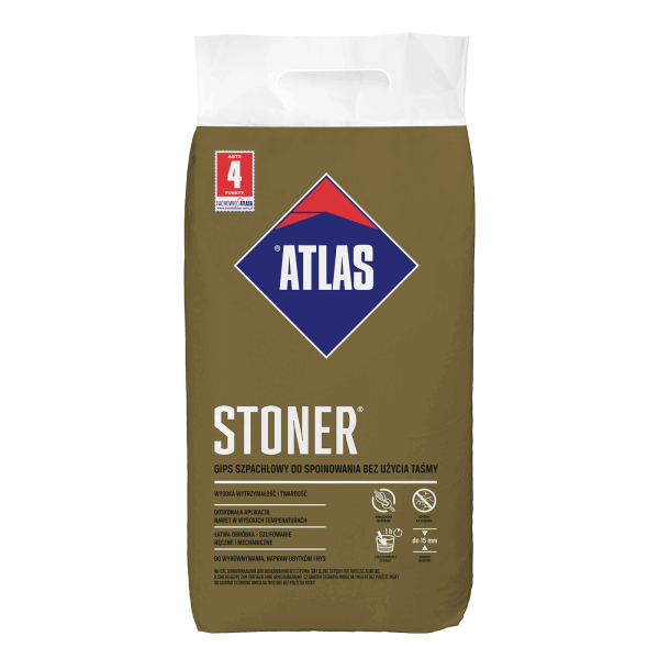 Spachtelgips Gipskartonplatten verfugen ohne Armierungsbänder ATLAS GIPS STONER 20Kg