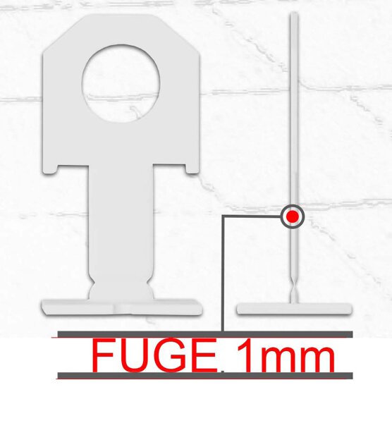 Fliesen Verlegehilfe Verlegesystem Fliesennivelliersystem Clips 7-15 mm Fuge 1mm 100 Stück