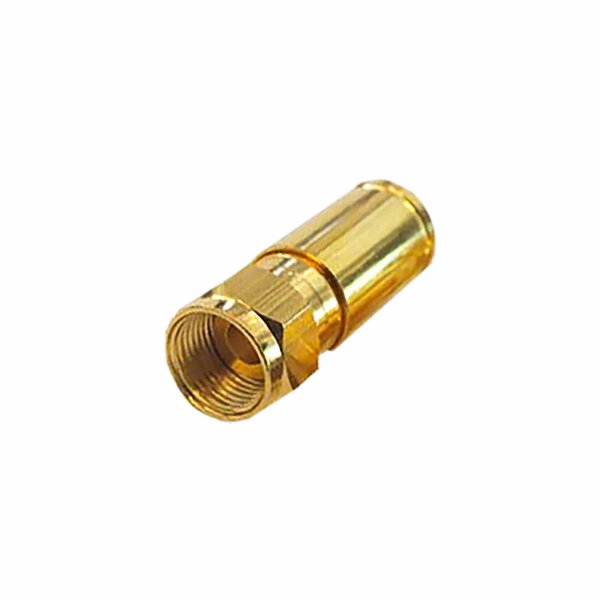 F Kompressionsstecker für 8 - 8,2 mm Koax Kabel Vergoldet