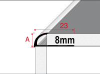 Viertelkreisprofil Aluminium 8mm 2,5m