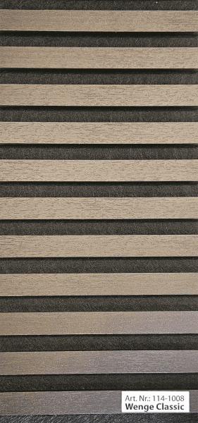 Akustik Wandpaneel Wenge MDF Furnier 2600x600x22mm