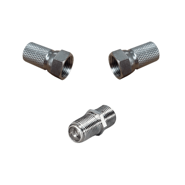 F-Stecker 5x F-Verbinder SAT-Kabelverlängerung SET F-Buchse HDTV
