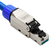 CAT 8 RJ45 Stecker – werkzeuglose Netzwerkstecker für Ethernet, Verlegekabel & Netzwerkkabel | Gigabit fähig, STP geschirmt, 40 Gbit/s, vergoldete Kontakte