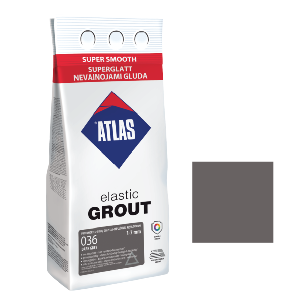 Fugenmörtel Elastischer feinkörniger Zementmörtel 1-7 mm dunkelgrau 036 ATLAS 2Kg