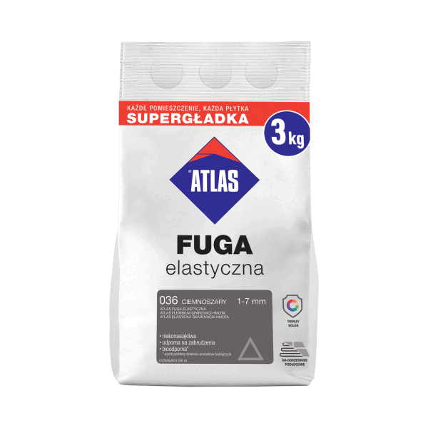 Fugenmörtel Elastischer feinkörniger Zementmörtel 1-7 mm Stahlgrau ATLAS 2Kg