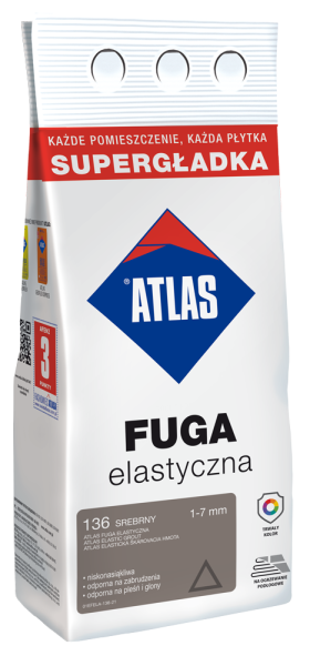 Fugenmörtel Elastischer feinkörniger Zementmörtel 1-7 mm silbergrau 136 ATLAS 2Kg