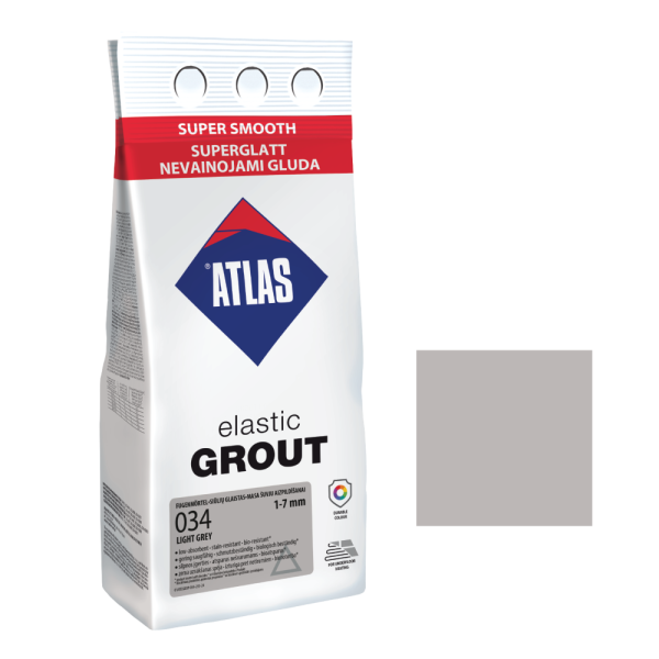 Fugenmörtel Elastischer feinkörniger Zementmörtel 1-7 mm lichtgrau 034 ATLAS 2Kg