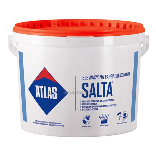 Silikonfarbe Fassaden Farbe ATLAS SALTA Hellgrau 10L