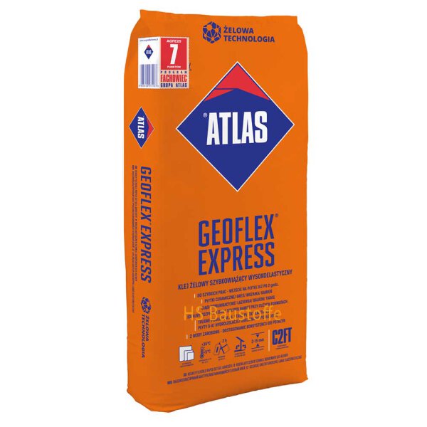 Fliesenkleber Flexkleber schnellbindend C2FT ATLAS Geoflex Express 25Kg nach 2 Stunden begehbar